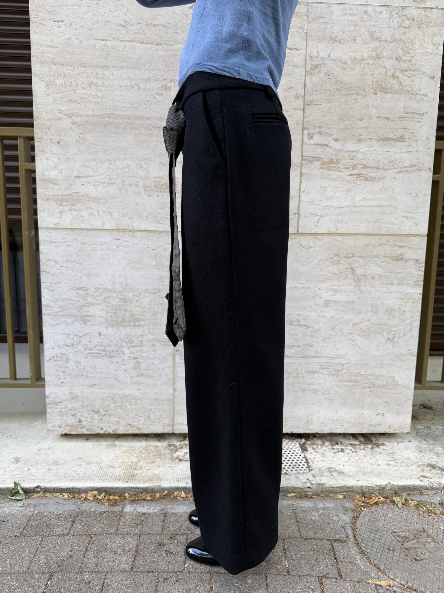 Low Rise Wool Trousers
