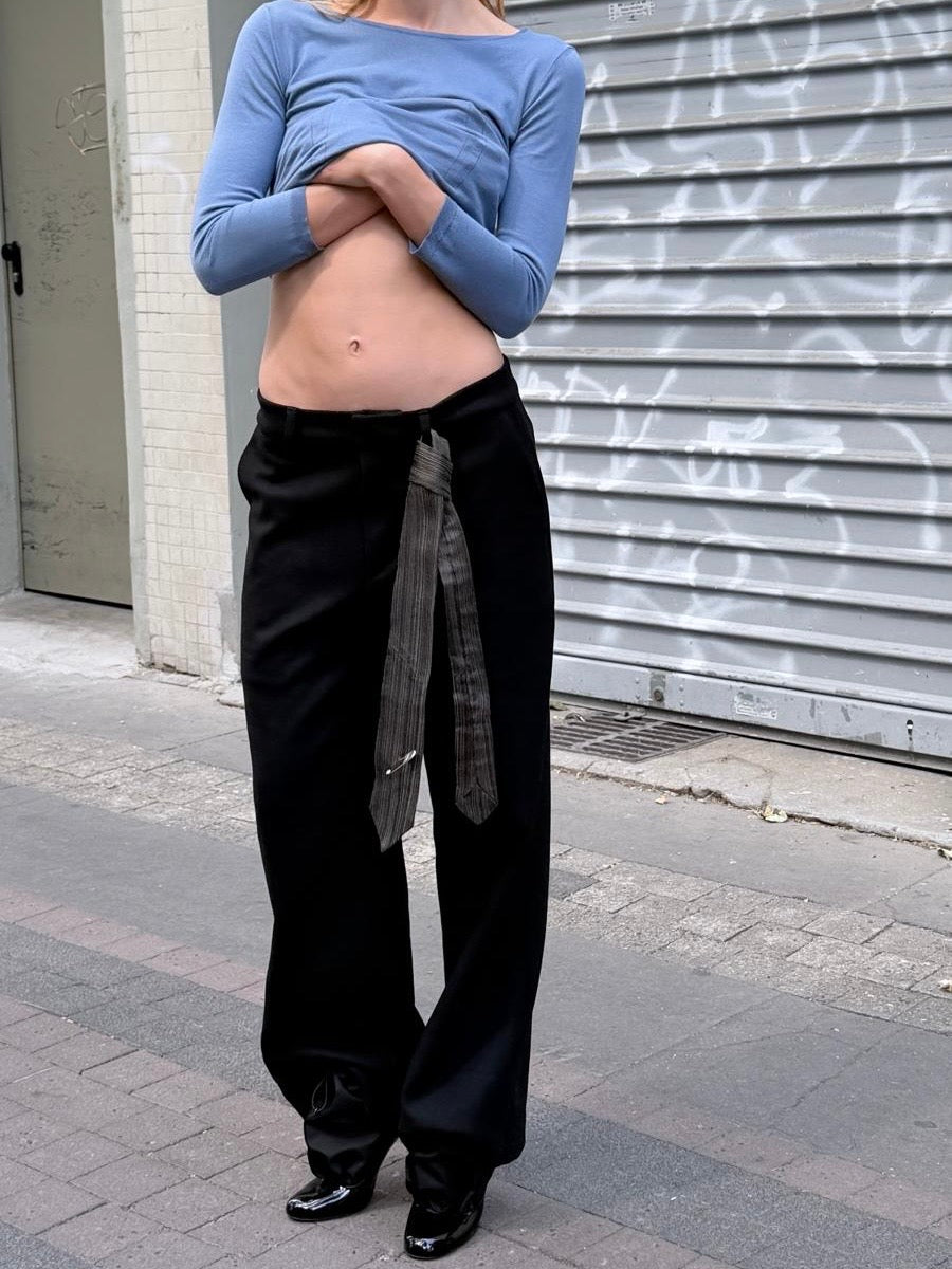 Low Rise Wool Trousers