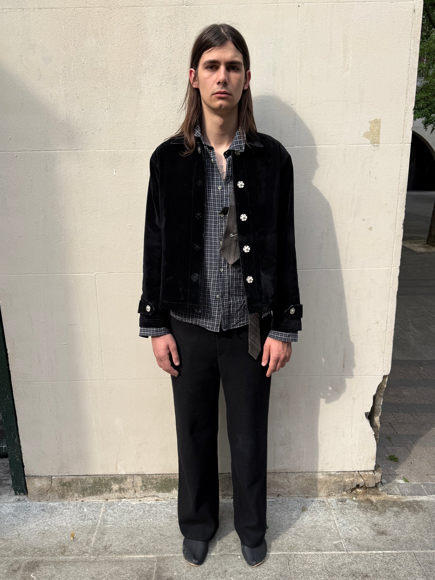 Cotton Velvet Snap Jacket
