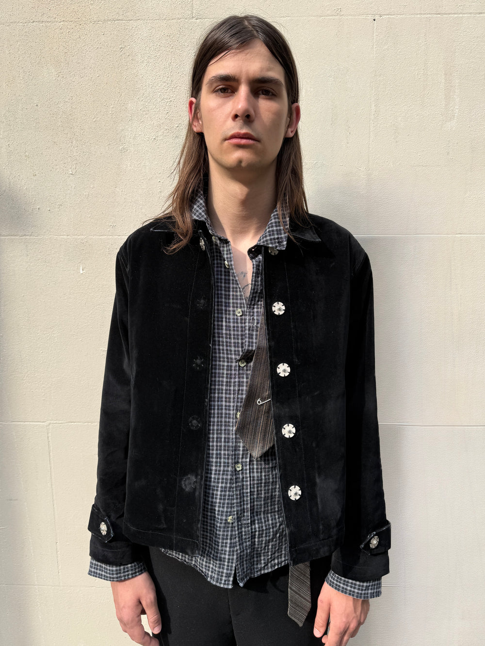 Cotton Velvet Snap Jacket