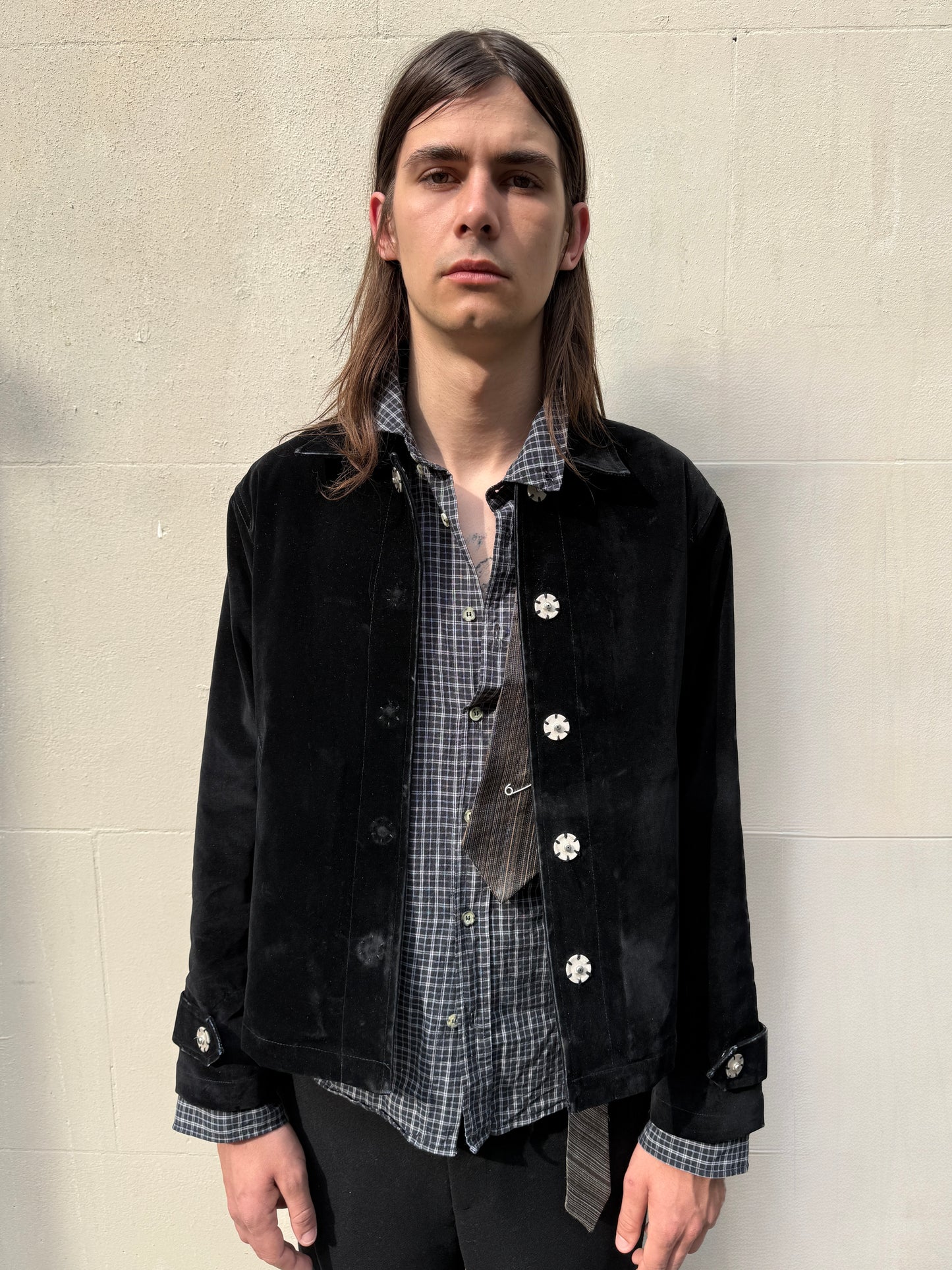 Cotton Velvet Snap Jacket