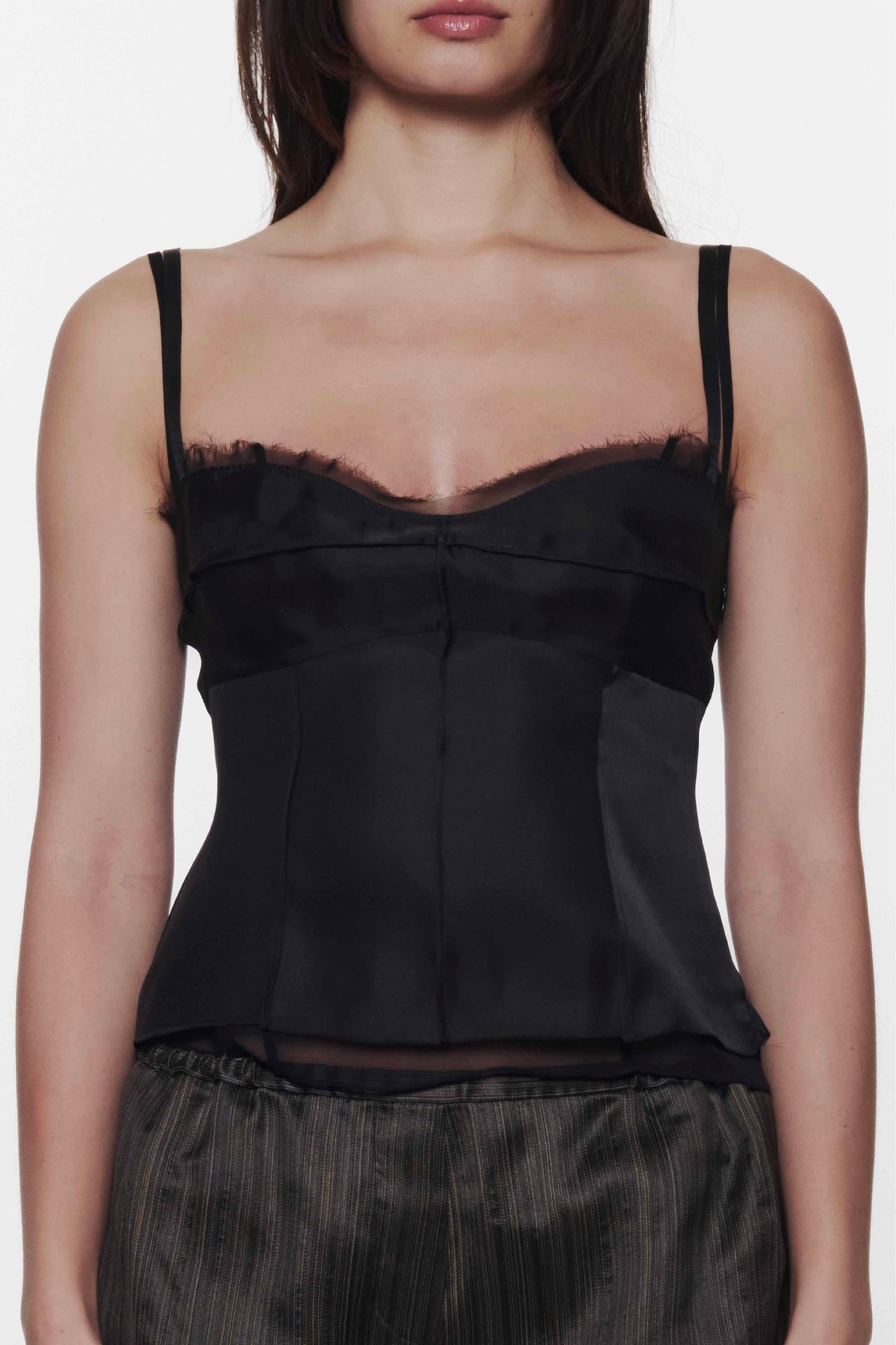 Black Silk Bone Top