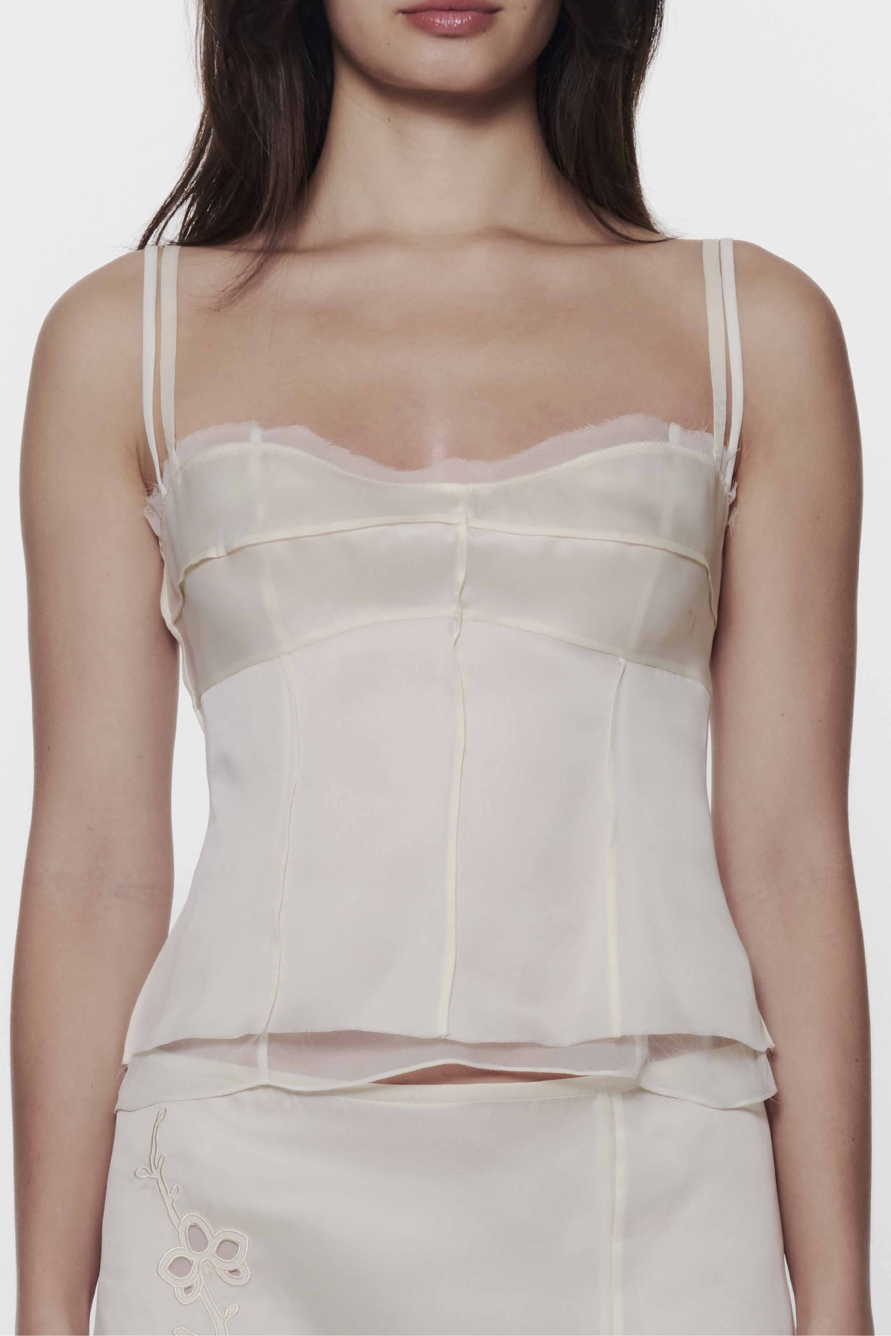 Ivory Silk Bone Top